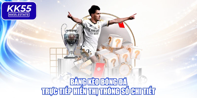 Bảng kèo bóng đá trực tiếp hiển thị thông số chi tiết